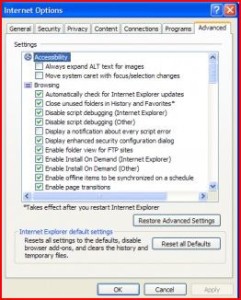 Disable script debugging to fix Runtime Error